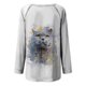 thumbnail image 5 of Blusa de manga larga con cuello redondo para mujer, camisetas informales con estampado de animales Pompotops  FGAJ793, 5 of 5