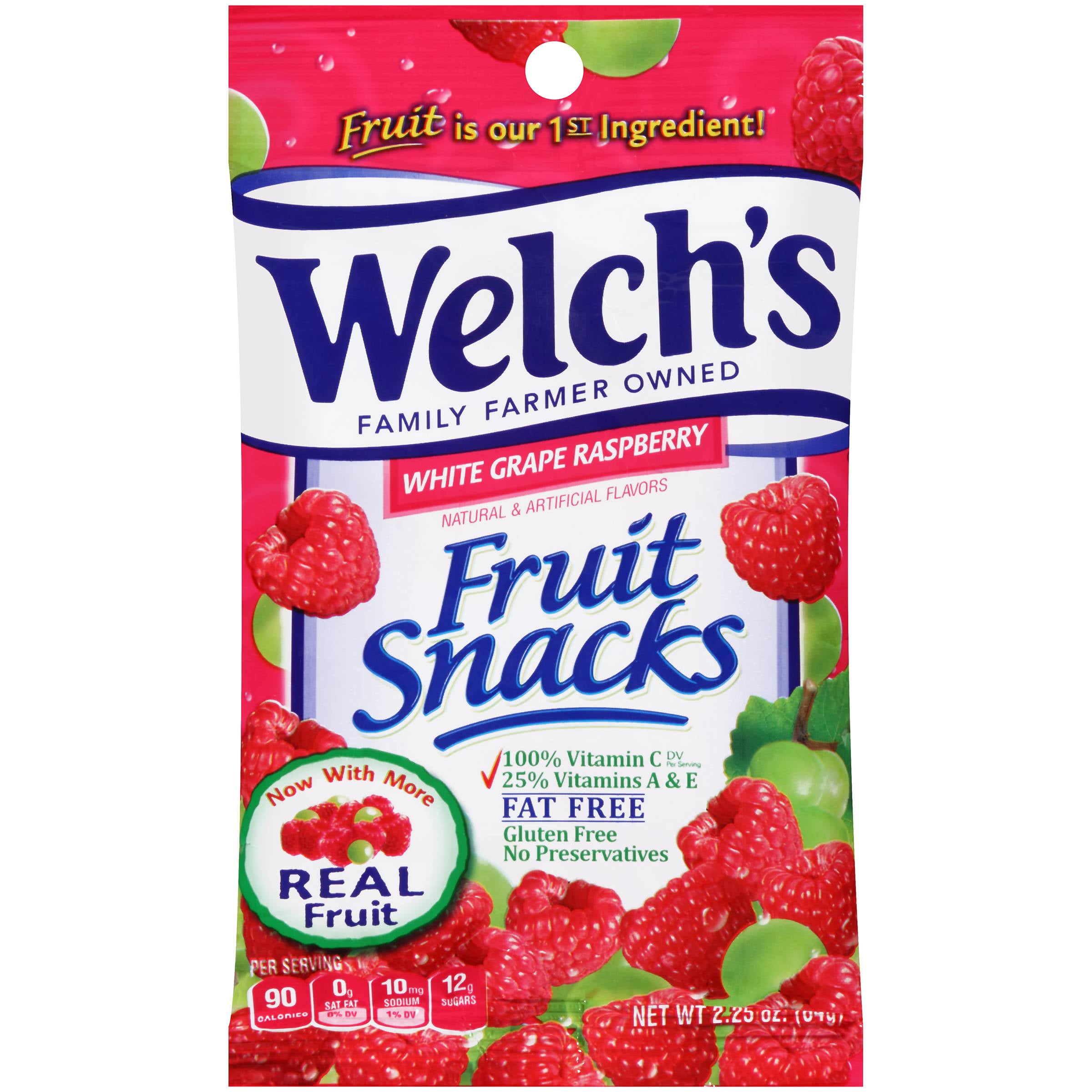 Welch S Fruit Snacks White Graperaspberry 2 25 Ounce Pouches