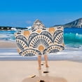 thumbnail image 2 of Yayeee Kids Hooded Towel with Hand Pockets Beach Soft Absorbent Bath Wrap 50 x 23.5 inch, Orange Art Pattern, 2 of 5