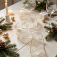 thumbnail image 5 of Glitter Wired Sheer Christmas Ribbon - 1.5In 10Yd Snowflake Design for Floral, Craft, Christmas Tree Decorations, Wreaths, Gift Wrapping, 5 of 6
