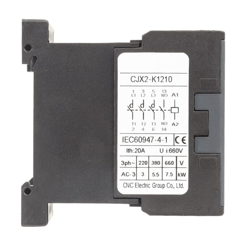 CJX2-K Mini AC Contactor Din Rail 3P 3main 1NO/3main 1NC Coil Voltage 220V 50/60Hz 6A 9A 12A