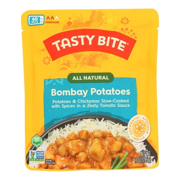 TASTY BITE - Microwaveable Bombay Potatoes Indian Entree - 10 Oz Case of 6