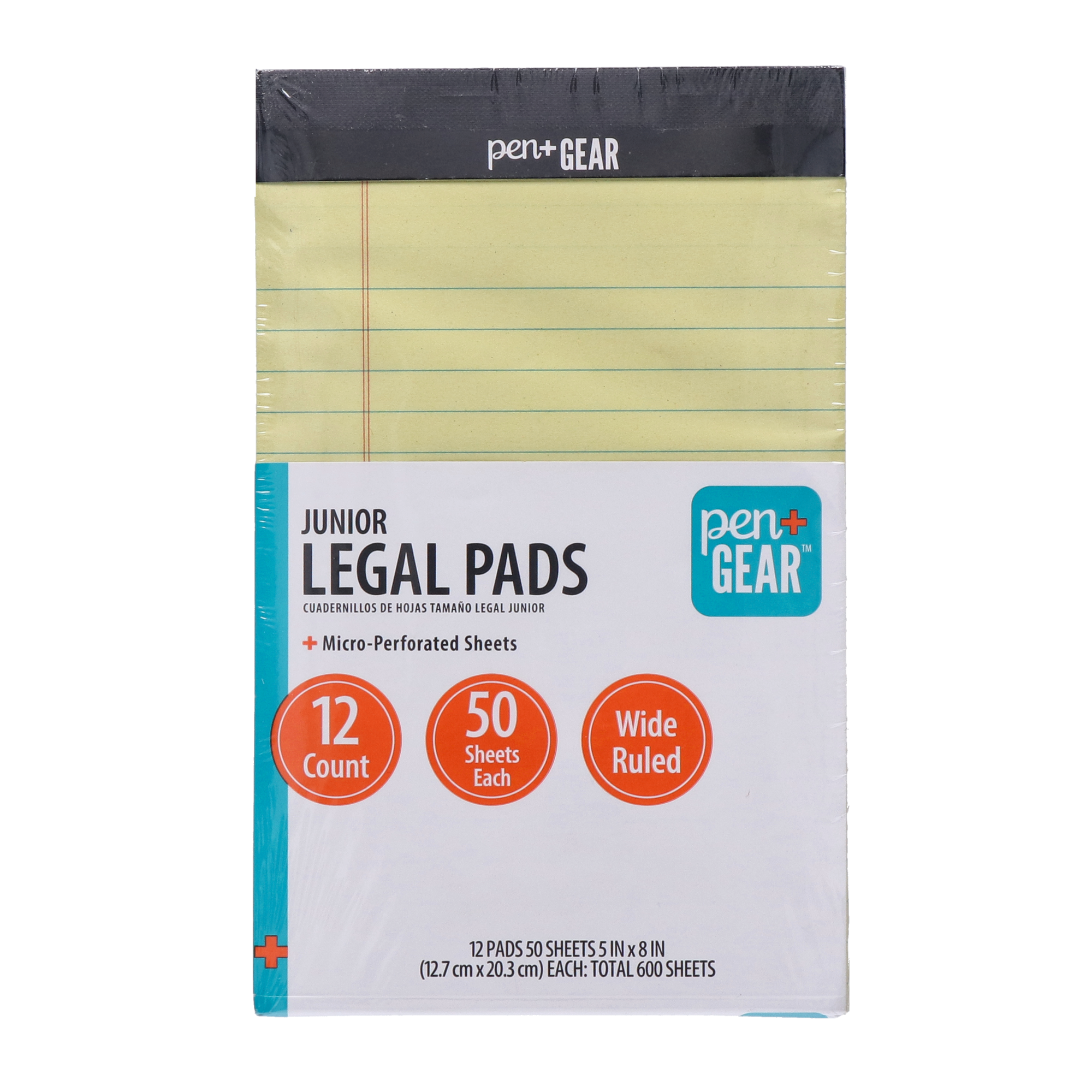 Pen+Gear Junior Legal Pads 5x8 Wide Ruled, 12 Pack photo 1