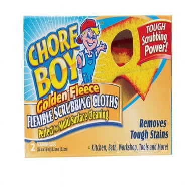 Chore Boy 10811435002173 Golden Fleece Scouring Cloths, 5-1/4" X 5-1/4"