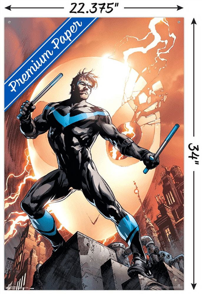 DC Comics - Nightwing - Fire Wall Poster with Wooden Magnetic