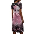 thumbnail image 5 of Women's Halloween Dresses Witch Hat Ghost V Neck Horror Dresses Castle Bat Short Sleeve Funny Midi Dresses, 3XL, 5 of 5