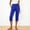 Blue, variant on Women's Casual Cropped Pants Solid Color Sporty Button Elastic Waist Side Pocket Split Hem Bottoms for Women Daily