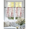 thumbnail image 4 of Red Grey Botanical Sheer Curtains 45 Inch Length 2 Panels Set, Spring Floral Summer Farmhouse Voile Window Treatment Rod Pocket Small Kitchen Curtains Drapes for Bedroom 52"x45"x2, 4 of 7
