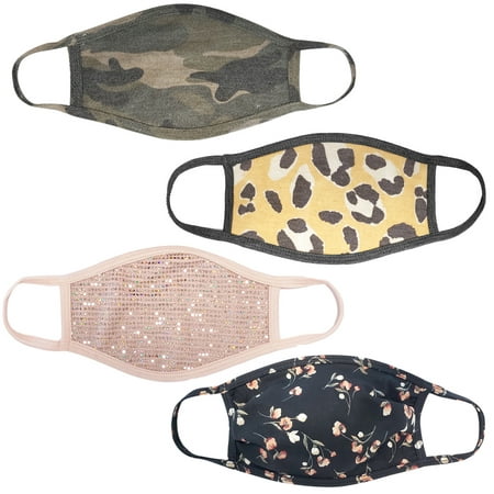 4Pcs Special sale unisex Cloth Mix Camo Flower Print face mask Protect Reusable Comfy Washable Made In USA masks