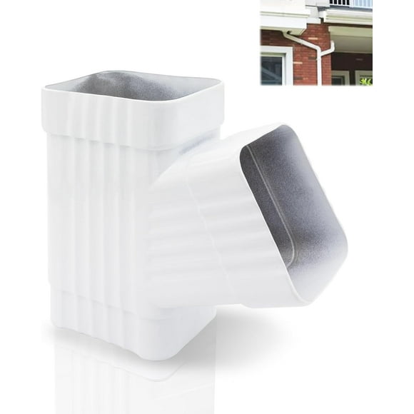 EIMELIGutter Y Downspout Connector Gutter Y Connector Square Downspout Diverter Downspout Diverter Rain Gutter Downspout Extensions Rainwater Drainage (White Fits 3 x 4 inch)