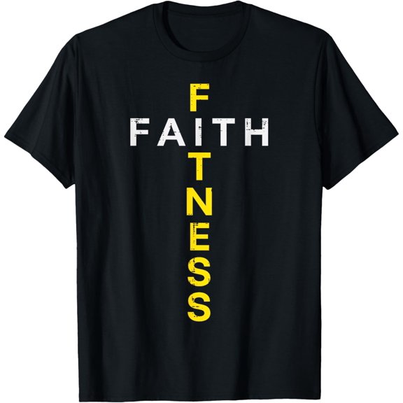 t-shirt Gym Faith Fitness Cross Christian Workout Exercise Women Men T-Shirt.