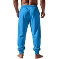 thumbnail image 6 of Hearthz Mens Joggers Lightweight Athletic Lounge Lightweight Breathable Cinch Bottom Sweat Pants Men with Pockets Royal Blue XL, 6 of 9