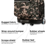 J World Unisex Sundance 20 Rolling Backpack with Laptop Sleeve for School and Travel, Green Camo