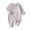 Purple, variant on Amzcrzy Baby Romper 0-9 Months Unisex Cotton Long Sleeve Baby Girl Clothes Button Tie Baby Boy Onesies Solid Color Newborn Infant Summer Romper