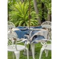 thumbnail image 4 of Outdoor Tablecloth with Umbrella Hole Zipper Palm Trees Round Tablecloth 60" Waterproof Outside Table Cloth Blue Brown Vintage Watercolor Tropical Patio Table Cover Tablecloths for Picnic Party, 4 of 8