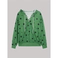 thumbnail image 3 of Sudadera Con Capucha Con Estampado De Estrellas, Sudadera Con Capucha Con Cordón De Manga Larga Informal, Ropa De Mujer, 3 of 4