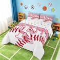 thumbnail image 3 of Manfei Cute Baseball Full Size Comforter Sets, Cartoon Letter RBedding Comforter Set, Pink Light Blue R, Polka Dots Reversible 3pcs 1 Comforter and 2 Pillowcases, 3 of 6