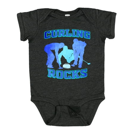 

Inktastic Curling Rocks Curler Gift Gift Baby Boy or Baby Girl Bodysuit