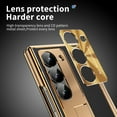 thumbnail image 6 of Dteck for Samsung Galaxy Z Fold 6 Case with S Pen Holder & Stylus, Luxury Leather Case Replacement Hinge Protection Cover Built in Screen Protector Protective Shell for Galaxy Z Fold 6 ,Black+Gold, 6 of 9
