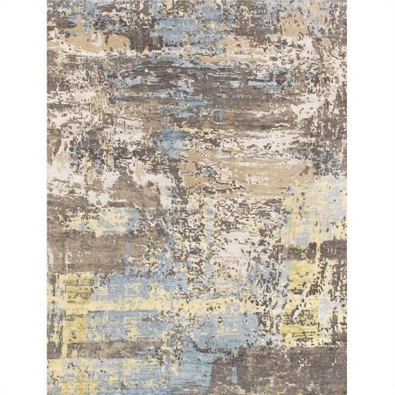 9 ft. x 11 ft. 11 in. Modern Collection Hand-Knotted Silk & Wool Area Rug