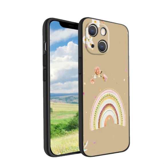 Boho-rainbow-10 Phone Case, Degined for iPhone 13 Case Men Women, Flexible Silicone Shockproof Case for iPhone 13