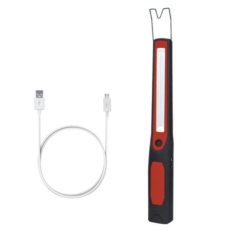 

COB Work Light Rechargeable Plastic LED Torch with Hook Cordless Inspection Lamp Flashlight Household Indoor Outdoor Garage Red