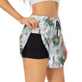 thumbnail image 2 of Haiem Turtle and Sea Life Women's 2 in 1 Running Shorts - Lightweight Athletic Workout Gym Yoga Breathable Sports Shorts Liner with Phone Pockets-X-Large, 2 of 9