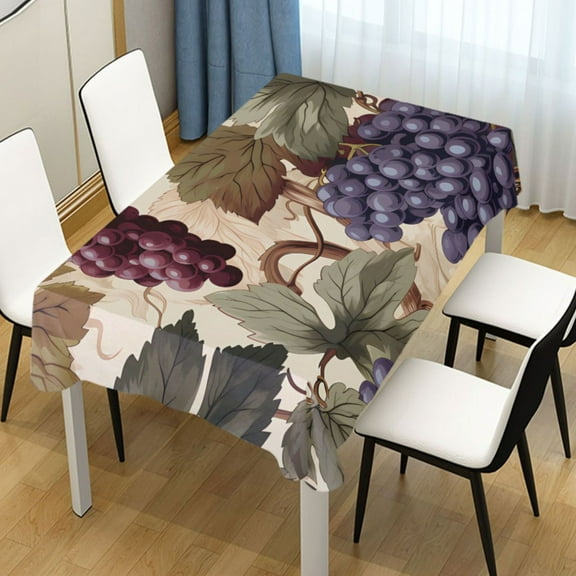 Ryvnso Grapes with Leaves Rectangle Table Cloth Tablecover Dinning Tablecloth 54"x72"