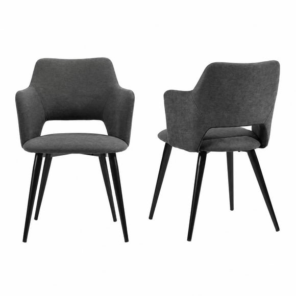 Set de 2 Sillas Comedor Cómodas, Color Gris
