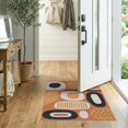 thumbnail image 2 of ODIKA 2'x3' Beige Orange Retro Abstract Pattern Washable Doormat Mid-Century Modern Geometric Design Non-Slip, Low Pile for Entryway, Kitchen, Laundry Room, 2 of 7