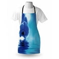 thumbnail image 3 of Flower Apron Orchid Floral Design with Reflection to a River Water Image Photo, Unisex Kitchen Bib Apron with Adjustable Neck for Cooking Baking Gardening, Violet Blue Aqua and White, by Ambesonne, 3 of 3