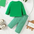 thumbnail image 4 of Staki Toddler Girl St Patricks Day Outfit Baby Girl Shamrock Sweatshirt Top Flared Pants Set 2 Piece Spring Clothes Newborn Baby Girl Clothes 0-6M,12-24M,2-3T(Green,18-24 Months), 4 of 8