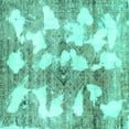 thumbnail image 1 of Ahgly Company Indoor Square Abstract Turquoise Blue Modern Area Rugs, 8' Square, 1 of 4