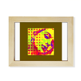 thumbnail image 1 of Una mujer con una mirada oblicua. Escritorio de madera Arte Pintura 6x8 pulgadas marco de foto foto, 1 of 4