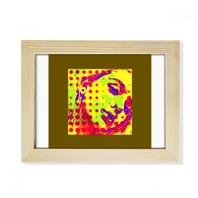 Una mujer con una mirada oblicua. Escritorio de madera Arte Pintura 6x8 pulgadas marco de foto foto