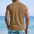 thumbnail image 4 of Men's V-Neck Sleeveless Quick-Dry Sports T-Shirt, Muscle Cotton Shirts, Summer Athletic Casual Basic Tees with Pocket, M, 4 of 8