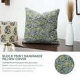 thumbnail image 5 of Fabdivine Timeless Block Print Designs , 20"X20", Viscose Linen Pillow Covers for Modern Living, Naayab, 5 of 9