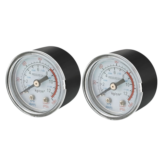 Barómetro Presión 1 / 8BSP Roscado Macho 12 Bar 170 Psi 2 Piezas Unique Bargains