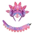 thumbnail image 2 of Diadema de dinosaurio con cola, decoración creativa, accesorio fotográfico divertido para eventos, juegos de rol Rosa, 2 of 8