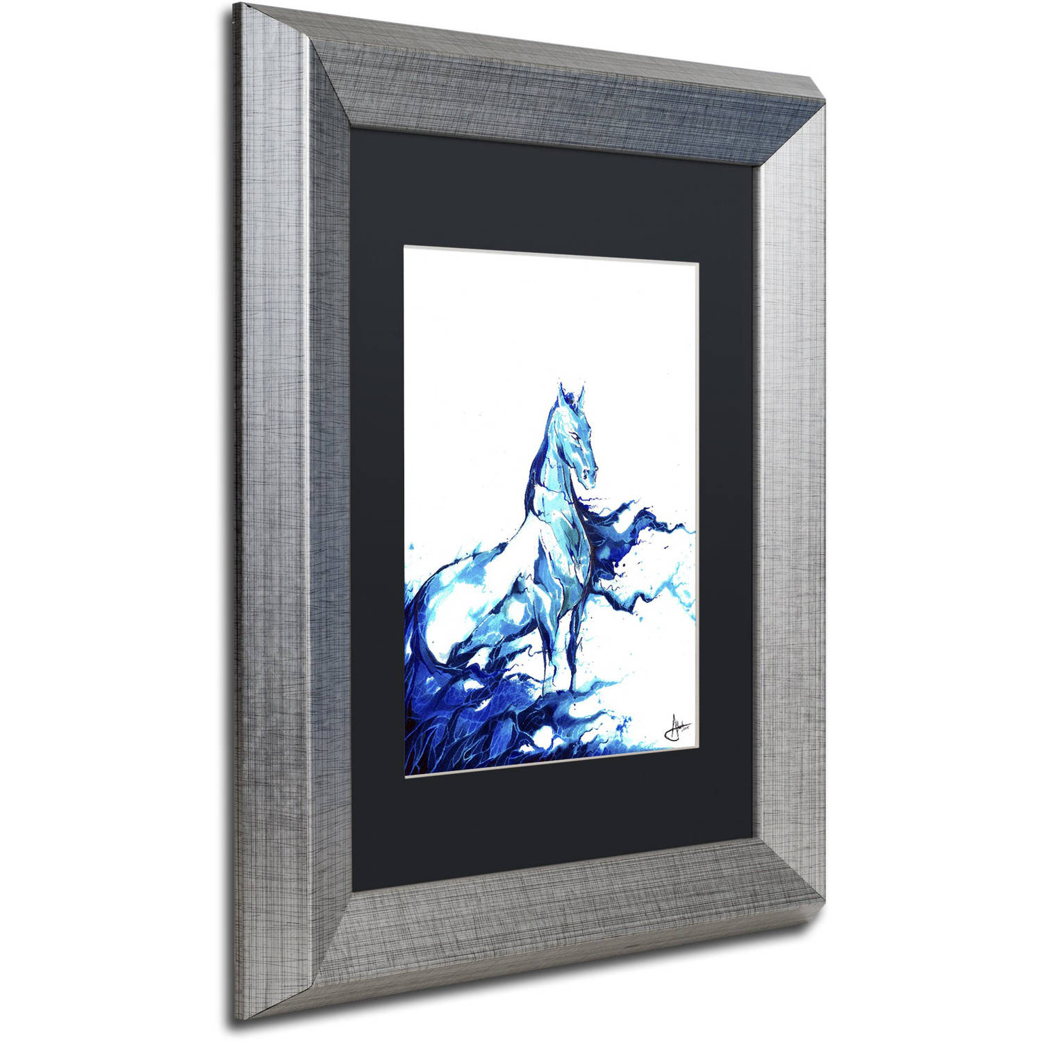 Trademark Fine Art 'Poseidon' Canvas Art by Marc Allante, Black Matte, Silver Frame