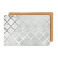 thumbnail image 3 of Dainty Home Marble Trellis Cork Foil Printed Trellis Designed 12 x 18 Rectangular Placemat Set Of 8 In Silver, 3 of 4