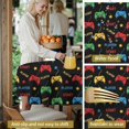 thumbnail image 2 of Game Controller Black Pattern Round Tablecloth 70"x70", Wrinkle Resistant Wipeable Table Cover for Kitchen Dining Room Picnic Patio and Party, 2 of 2