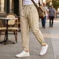 thumbnail image 6 of LIaqionyy Men's Pants Lightweight Drawstring Elastic Waist Straight Leg Casual Fashion Trousers with Pockets, 6 of 8