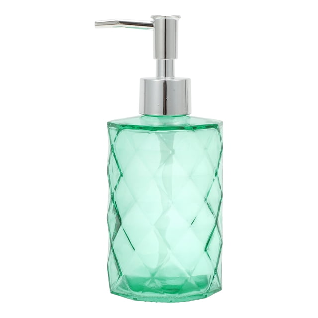 Dispensador de Jabón Duradero en Forma de Diamante de 11.16oz Verde Tono Plateado
