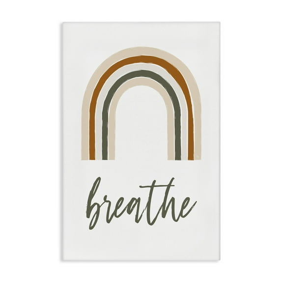 Stupell Industries Breathe with Subtle Earth Tones Text & Numbers Painting Wrapped Canvas Art Print Wall Art, 16 x 24