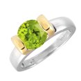 thumbnail image 2 of Sterling Silver with Natural Peridot Two Tone Solitaire Ring, 2 of 3
