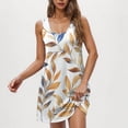 thumbnail image 4 of Ovzne Robes pour Femmes Robe Mode Décontractée Imprimée avec Poches Sans Manches Col Rond Grande Taille Robe Imprimée en Liquidation, 4 of 5
