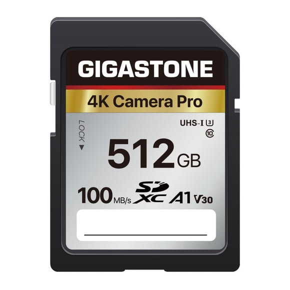 ã5-Years Data Recoveryã GIGASTONE SD Card 512GB Memory Card 4K Pro Series Speed Up to 150MB/s Compatible with Canon Camcorder, SDXC A1 V30 UHS-I