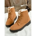 thumbnail image 4 of SIMANLAN Ladies Womens Ankle Boots Girls Army Combat Faux Fur Lined Boots Grip Sole Shoes, 4 of 7