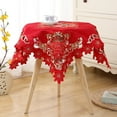 thumbnail image 4 of SHENGXINY Christmas Table Cloth,Round Tablecloth Avoid Fouling Tablecloth,Holiday Gift Dusts Cloth Holiday Essential,Home Decor Red 31.5in, 4 of 6